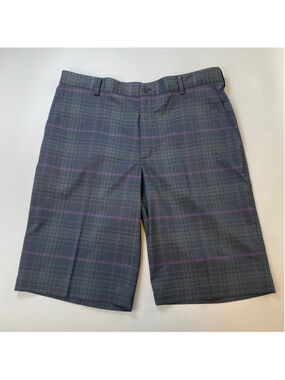 Nike Golf Shorts Mens 36 Plaid Black Purple Chino Neo Preppy Athleisure Mint